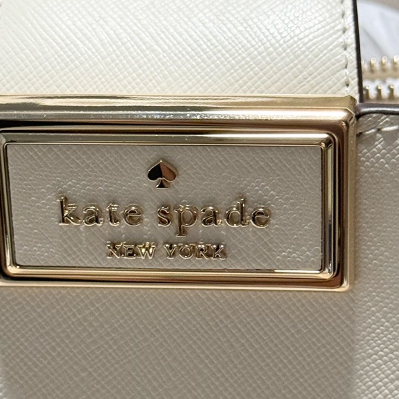 Kate Spade Reegan Satchel Crossbody Elegant Leather White Meringue Elegant - Picture 10 of 13